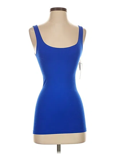Pre-owned Aqua Tank Top Blue Strapless Neckline Tops