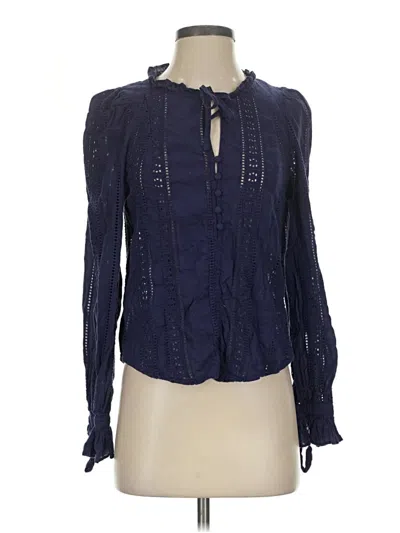 Pre-owned Aqua Tank Top Blue Tie Neck Tops