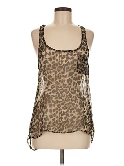 Pre-owned Aqua Tank Top Brown Halter Neckline Tops