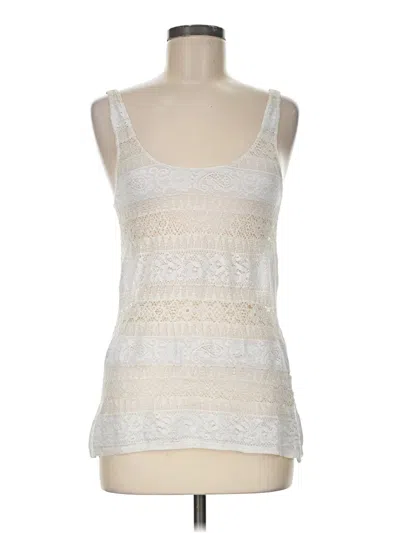 Pre-owned Aqua Tank Top Ivory Halter Neckline Tops