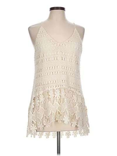 Pre-owned Aqua Tank Top Ivory Halter Neckline Tops