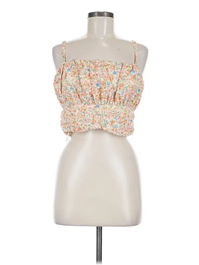 Pre-owned Aqua Tank Top Ivory Strapless Neckline Tops
