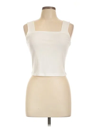 Pre-owned Aqua Tank Top Ivory Strapless Neckline Tops