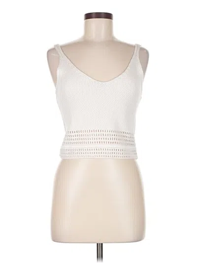 Pre-owned Aqua Tank Top Ivory Strapless Neckline Tops In White