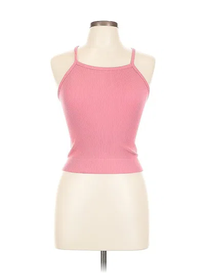 Pre-owned Aqua Tank Top Pink Halter Neckline Tops