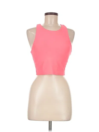 Pre-owned Aqua Tank Top Pink Halter Neckline Tops