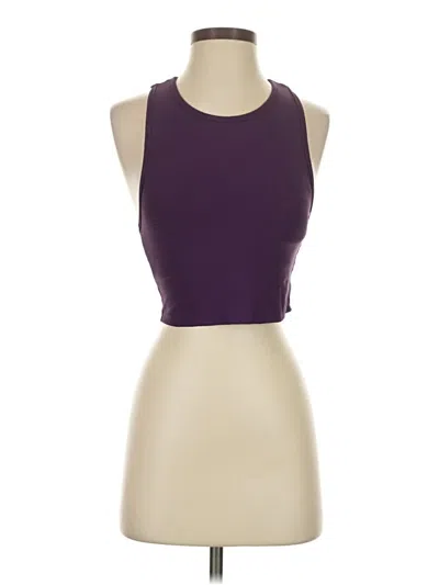Pre-owned Aqua Tank Top Purple Halter Neckline Tops