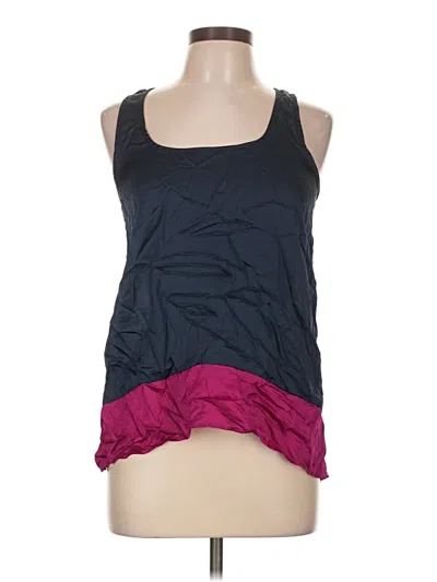 Pre-owned Aqua Tank Top Purple Strapless Neckline Tops