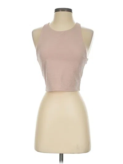 Pre-owned Aqua Tank Top Tan Halter Neckline Tops