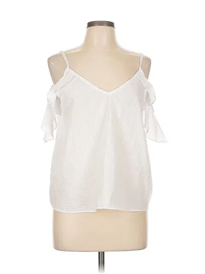Pre-owned Aqua Tank Top White Cold Shoulder Neckline Tops