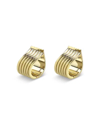 Aqua Textured Hoop Earrings - Exclusive In Gold