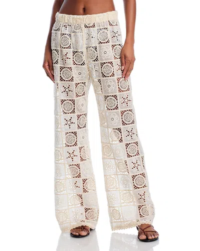 Aqua The White Lotus X  Crochet Pants - Exclusive In Natural