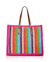 Aqua The White Lotus X  Large Multicolor Raffia Tote Bag - Exclusive In Multi