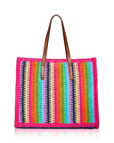 Aqua The White Lotus X  Large Multicolor Raffia Tote Bag - Exclusive