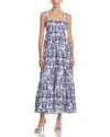 AQUA THE WHITE LOTUS X AQUA PALM PRINT MAXI DRESS - EXCLUSIVE