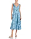 AQUA THE WHITE LOTUS X AQUA PRINTED TIE SHOULDER MIDI DRESS - EXCLUSIVE