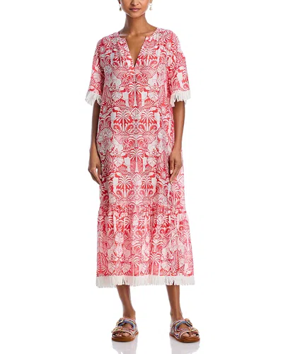 Aqua The White Lotus X  Swim Caftan Swim Cover-up - Exclusive In Coral