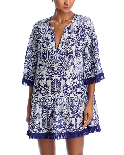 Aqua The White Lotus X  Swim Dress Swim Cover-up - Exclusive In Navy