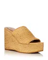 Aqua The White Lotus X  Women's Platform Sandals - Exclusive In Natural Raffia