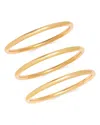 Aqua Thin Bangle Bracelets, Set Of 3 - Exclusive In Gold
