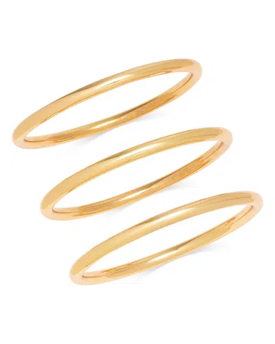 Aqua Thin Bangle Bracelets, Set Of 3 - Exclusive In Gold