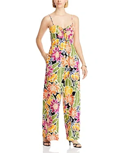 Aqua Tie Front Floral Jumpsuit - 100% Exclusive In Multi