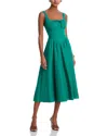 Aqua Tie Front Midi Dress - Exclusive In Green
