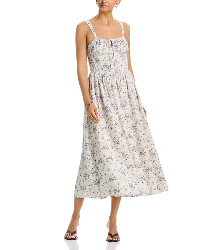 Aqua Tie Midi Dress - Exclusive In Gray