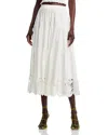 Aqua Tiered Midi Skirt - Exclusive In Ivory