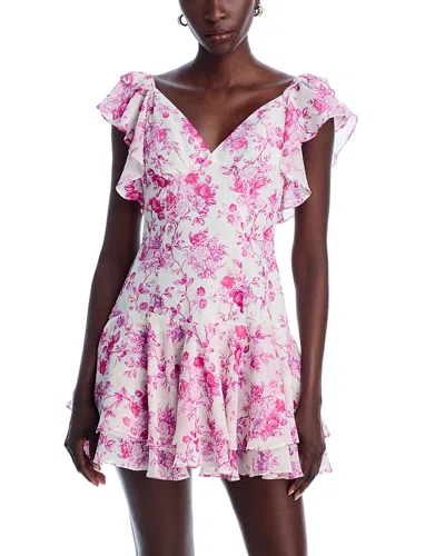 Aqua Tiered Mini Dress - Exclusive In Pink Rose