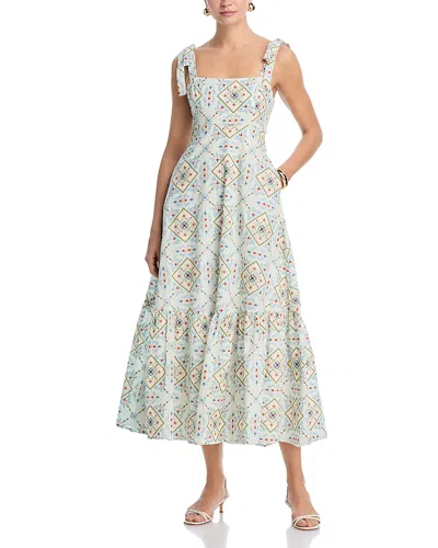 Aqua Tile Midi Dress - Exclusive In Gray