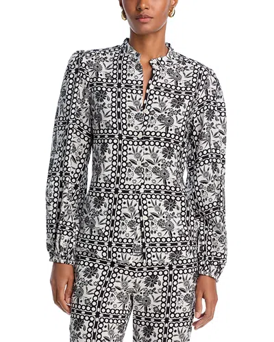 Aqua Tile Print Shirt - Exclusive In Black/white