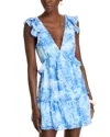 Aqua Toile Ruffle Trim Dress - Exclusive In Blue