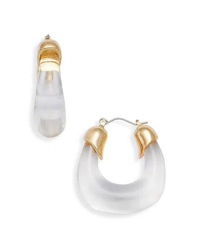 Aqua Transparent Hoop Earrings - Exclusive In Gold