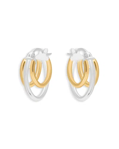 Aqua Triple Row Hoop Earrings - Exclusive In Gold