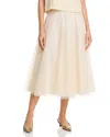 Aqua Tulle Midi Skirt - Exclusive In White