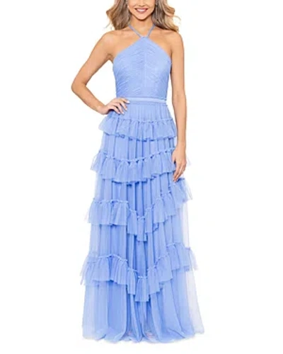 Aqua Tulle Tiered Ruffle Gown - 100% Exclusive In Cornflower
