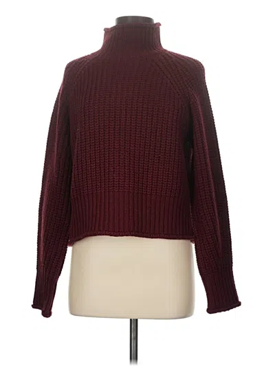 Pre-owned Aqua Turtleneck Sweater In Burgundy