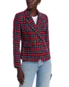 Aqua Tweed Blazer - Exclusive In Navy/red