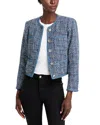 Aqua Tweed Boxy Blazer - Exclusive In Navy/silver