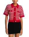Aqua Tweed Cardigan - Exclusive In Red