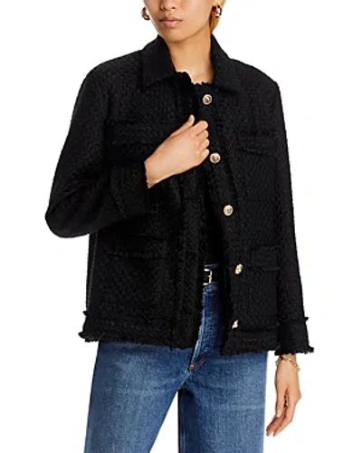 Aqua Tweed Collared Jacket - 100% Exclusive In Black