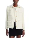 Aqua Tweed Collared Jacket - Exclusive In Ivory