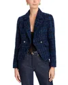 Aqua Tweed Cutaway Blazer - Exclusive In Blue