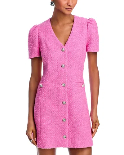 Aqua Tweed Dress - Exclusive In Pink