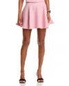 Aqua Tweed Flippy Mini Skirt - Exclusive In Pink