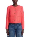 Aqua Tweed Jacket - Exclusive In Coral