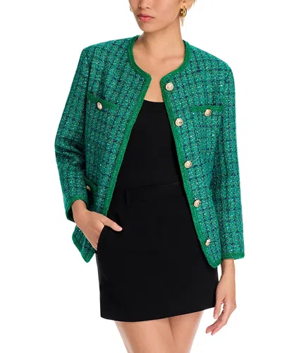 Aqua Tweed Jacket - Exclusive In Green/blue