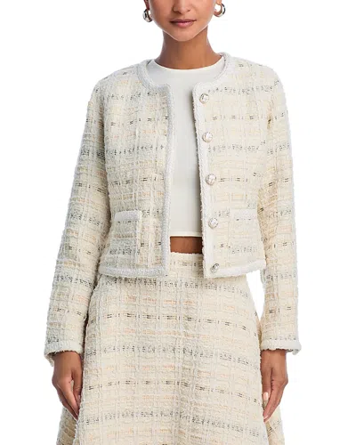Aqua Tweed Jacket - Exclusive In Ivory/black