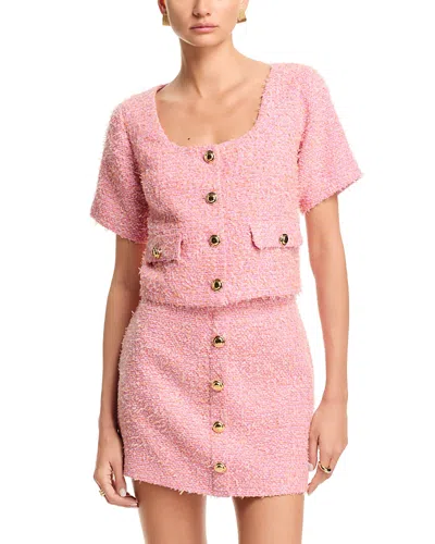 Aqua Tweed Jacket - Exclusive In Pink